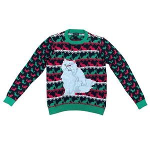 Blizzard bay ugly Christmas knit cat sweater